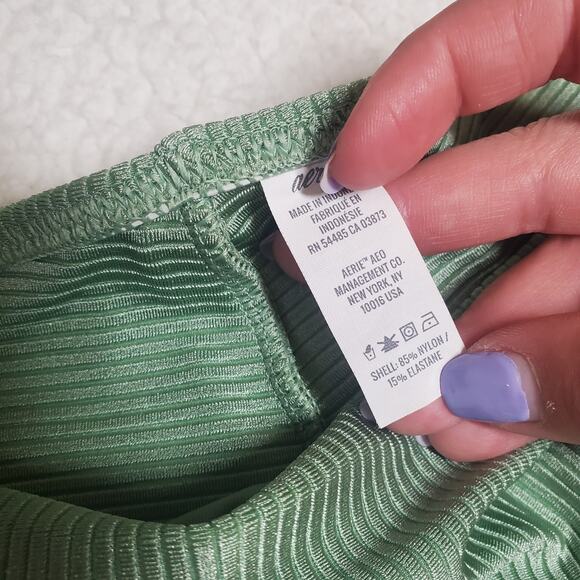 Aerie Green Bikini Set Scoop Top, Cheekier Bottoms Women's XL NEW Cheeky NWT - Picture 7 of 15